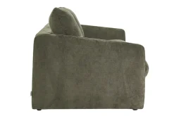 Canapé convertible 2 places en tissu effet velours texturé vert kaki PAULIN