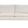 Canapé convertible 3-4 places en tissu effet velours beige avec matelas 10 cm LEANDRE
