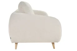 Canapé convertible 3-4 places en tissu effet velours beige avec matelas 10 cm LEANDRE