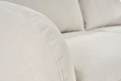 Canapé convertible 3-4 places en tissu effet velours beige avec matelas 10 cm LEANDRE