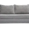 Canapé convertible 2 places en tissu effet velours texturé gris MAHAUT