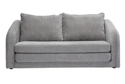 Canapé convertible 2 places en tissu effet velours texturé gris MAHAUT