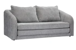 Canapé convertible 2 places en tissu effet velours texturé gris MAHAUT
