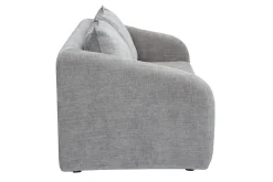 Canapé convertible 2 places en tissu effet velours texturé gris MAHAUT
