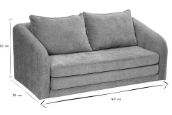 Canapé convertible 2 places en tissu effet velours texturé gris MAHAUT
