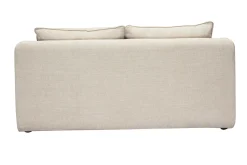 Canapé convertible 2 places en tissu effet velours texturé beige MAHAUT