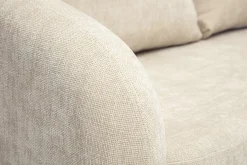 Canapé convertible 2 places en tissu effet velours texturé beige MAHAUT