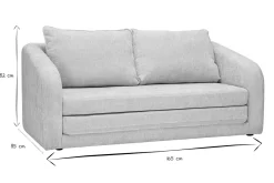 Canapé convertible 2 places en tissu effet velours texturé beige MAHAUT