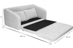 Canapé convertible 2 places en tissu effet velours texturé beige MAHAUT