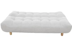 Canapé convertible scandinave 3 places en tissu gris clair et bois clair YUMI