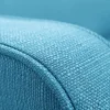 Canapé convertible scandinave 3 places en tissu bleu et bois clair ULLA