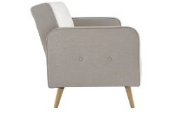Canapé convertible scandinave 3 places en tissu beige et bois clair ULLA