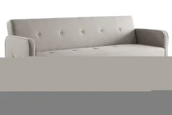 Canapé convertible scandinave 3 places en tissu beige et bois clair ULLA