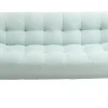 Canapé convertible scandinave en tissu menthe à l'eau et bois clair YUMI