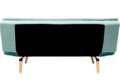Canapé convertible scandinave 3 places en tissu vert lagon et bois clair SENSO