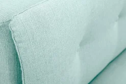Canapé convertible scandinave 3 places en tissu vert lagon et bois clair SENSO