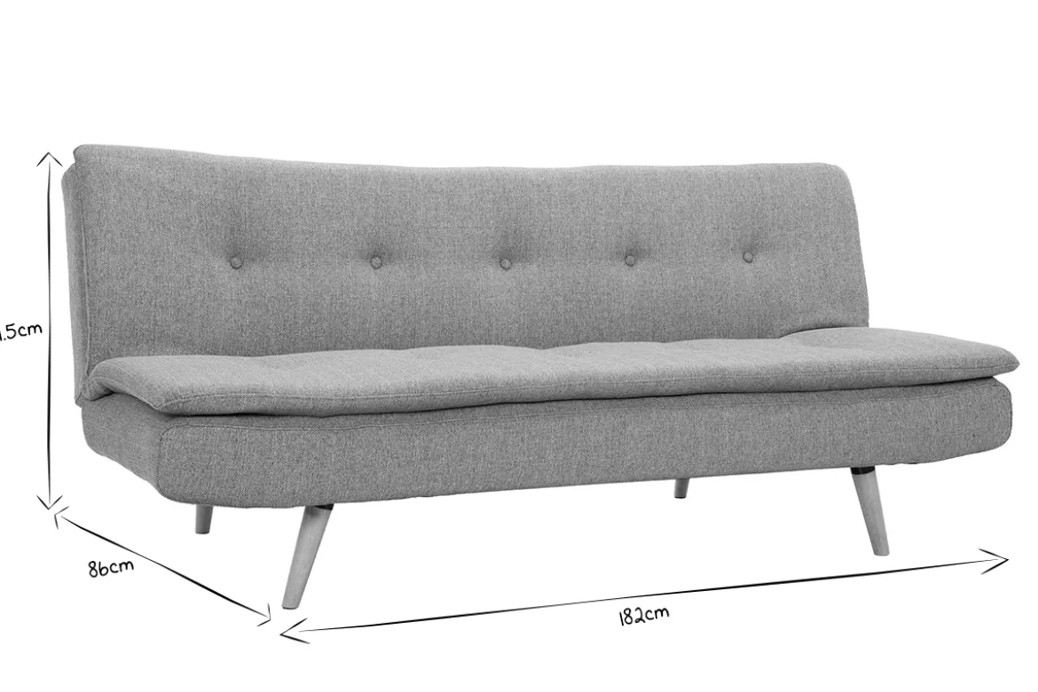 Canapé convertible scandinave 3 places en tissu vert lagon et bois clair SENSO
