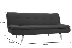 Canapé convertible scandinave 3 places en tissu bleu canard et bois clair SENSO