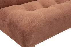Canapé convertible scandinave 3 places en tissu chenille terre brûlée et bois clair YUMI