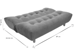 Canapé convertible scandinave 3 places en tissu chenille terre brûlée et bois clair YUMI