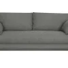 Canapé convertible scandinave 3 places en tissu gris anthracite et bois clair avec matelas 10 cm CREEP