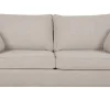 Canapé convertible scandinave 3 places en tissu beige et bois clair avec matelas 10 cm PAPEL