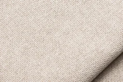 Canapé convertible scandinave 3 places en tissu beige et bois clair avec matelas 10 cm PAPEL