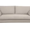 Canapé convertible scandinave 3 places en tissu beige avec matelas 10 cm CREEP