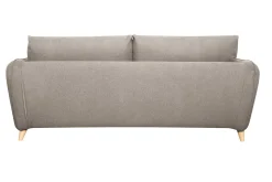 Canapé convertible scandinave 3 places en tissu beige avec matelas 10 cm CREEP