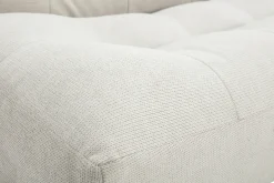Canapé convertible scandinave 3 places en tissu beige et bois clair YUMI