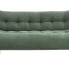 Canapé convertible scandinave 3 places en tissu chenille vert kaki et bois clair YUMI