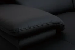 Canapé cuir noir et acier chromé avec têtières ajustables 2 places EWING