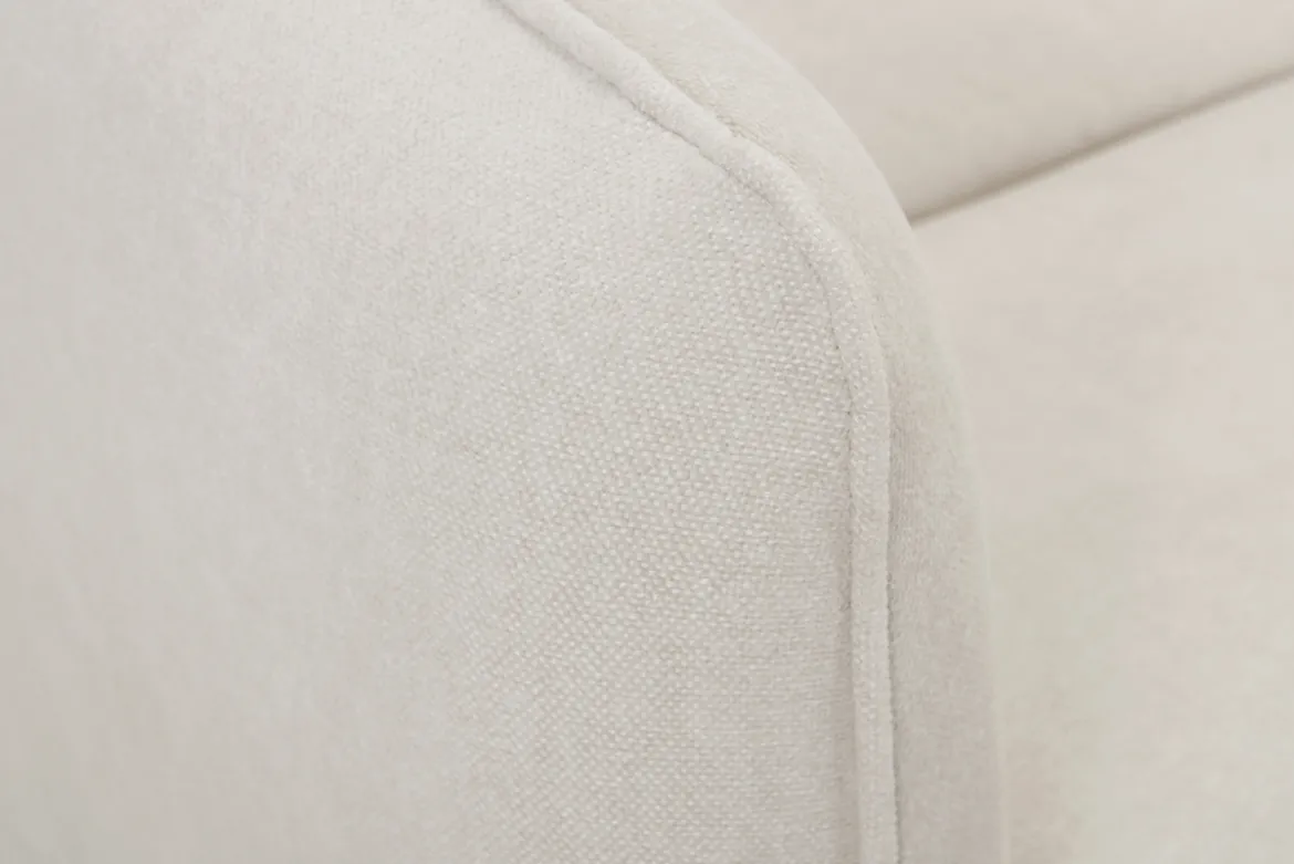 Canapé d'angle convertible et réversible 3-4 places en tissu effet velours beige et bois clair ROMANE