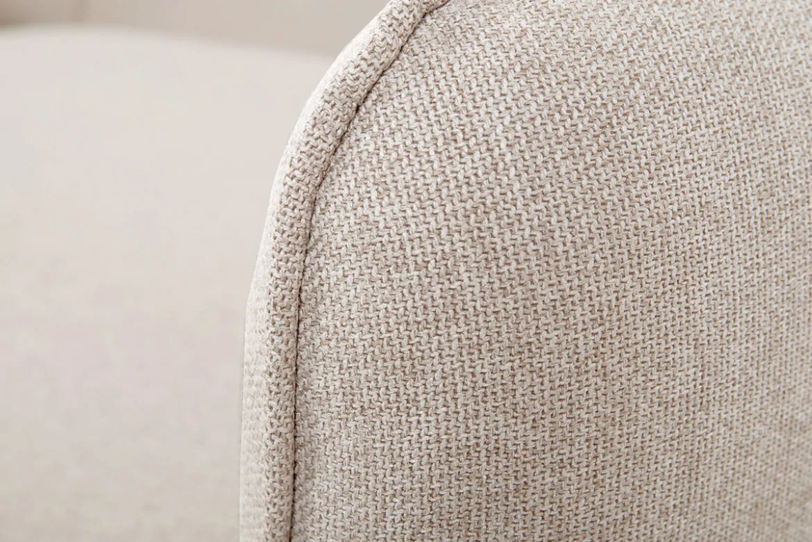 Canapé d'angle convertible réversible avec coffre 3-4 places en tissu beige et bois clair DRISS