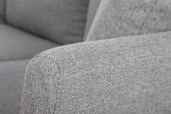 Canapé d'angle déhoussable scandinave 5-6 places en tissu gris clair et bois clair OSLO