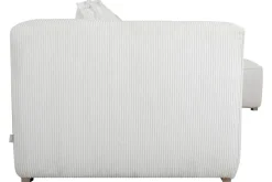 Canapé d'angle droit design en tissu velours côtelé écru 3-4 places PANAM