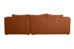 Canapé d'angle droit design en tissu velours côtelé terre brûlée 3-4 places PANAM