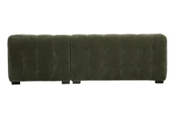 Canapé d'angle droit design 3 places en tissu effet velours vert kaki CORTO