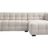 Canapé d'angle droit design 3 places en tissu effet velours texturé beige CORTO