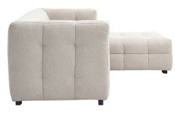 Canapé d'angle droit design 3 places en tissu effet velours texturé beige CORTO