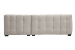 Canapé d'angle droit design 3 places en tissu effet velours texturé beige CORTO