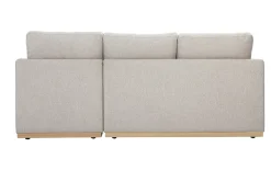 Canapé d'angle droit en tissu effet velours texturé beige 3 places MOSS