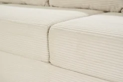 Canapé d'angle gauche convertible 4 places en tissu velours côtelé beige avec matelas 13 cm BACIO