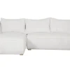 Canapé d'angle gauche design en tissu velours côtelé écru 3-4 places PANAM
