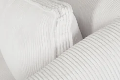 Canapé d'angle gauche design en tissu velours côtelé écru 3-4 places PANAM