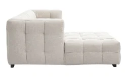 Canapé d'angle gauche design 3 places en tissu effet velours texturé beige CORTO