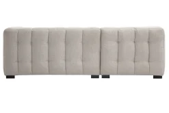 Canapé d'angle gauche design 3 places en tissu effet velours texturé beige CORTO