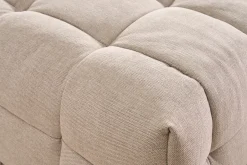 Canapé d'angle gauche design 3 places en tissu effet velours texturé beige CORTO