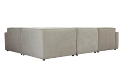 Canapé d'angle modulable 5 places en tissu effet velours texturé beige SPLIT