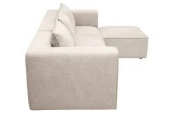 Canapé d'angle modulable 4 places en tissu effet velours texturé beige KERRY